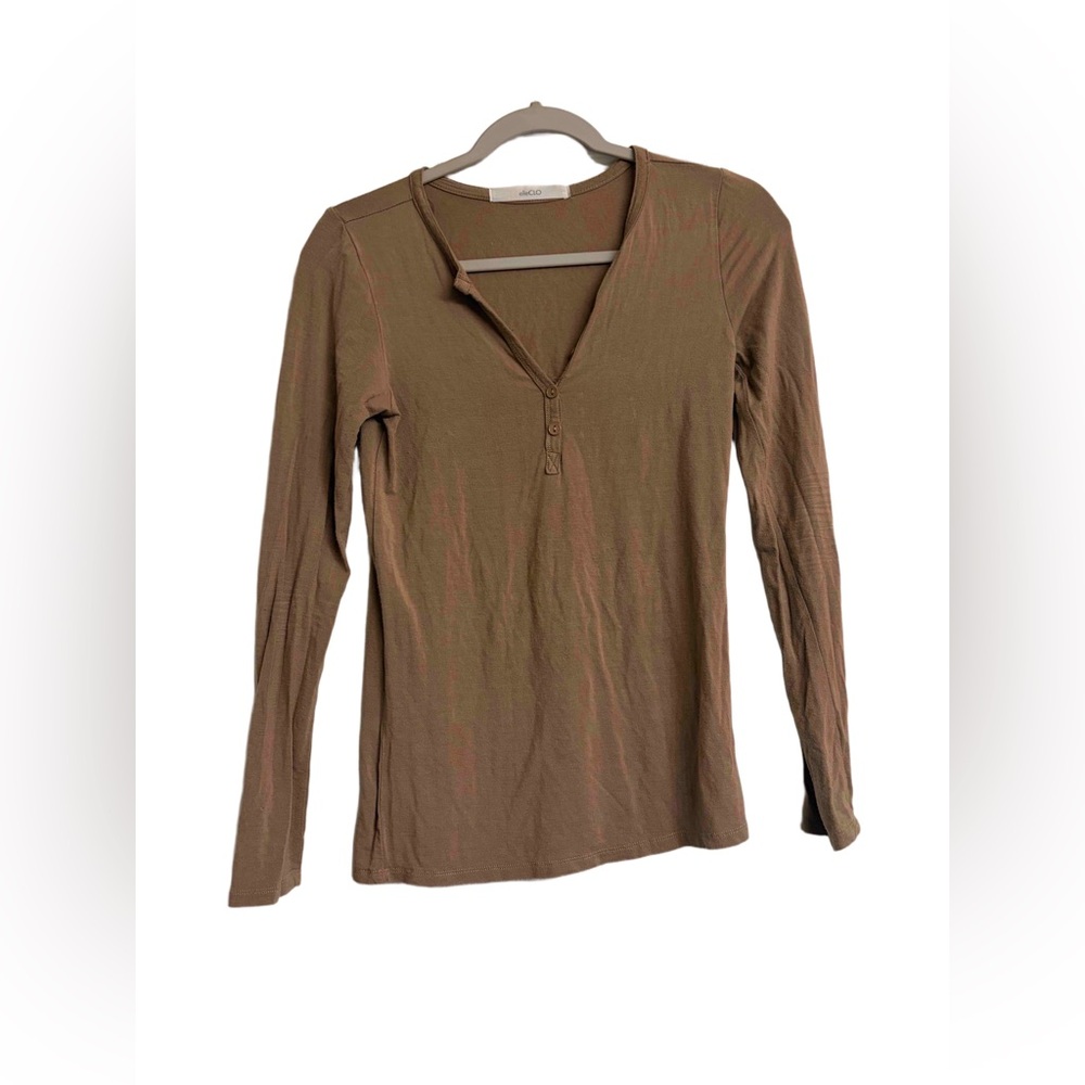 Brown Long Sleeve Women's Top